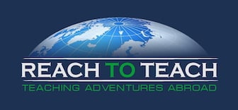 reach to teach blue logo with green letters